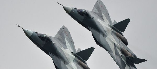 T-50 strike aircraft at a MAKS-2013 Aviation and Space Salon in Zhukovsky.file photo T-50 strike aircraft at a MAKS-2013 Aviation and Space Salon in Zhukovsky.file photo - Sputnik International
