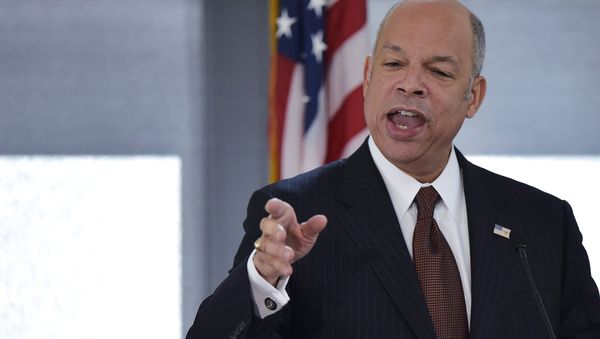 US Homeland Security Secretary Jeh Johnson speaks during the Countering Violent Extremism Symposium on April 6, 2016 at the Ronald Reagan Building and International Trade Center in Washington, DC US Homeland Security Secretary Jeh Johnson speaks during the Countering Violent Extremism Symposium on April 6, 2016 at the Ronald Reagan Building and International Trade Center in Washington, DC - Sputnik International