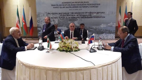 Trilateral meeting of foreign ministers of Russia, Azerbaijan and Iran Trilateral meeting of foreign ministers of Russia, Azerbaijan and Iran - Sputnik International