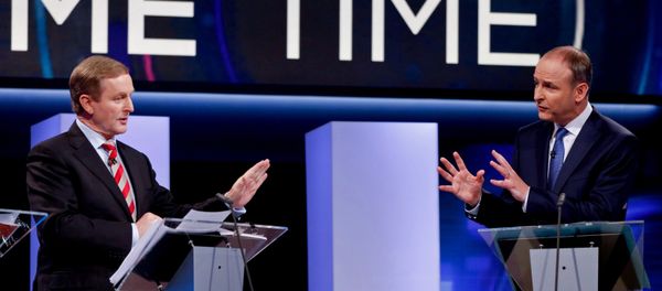Irish Prime Minister and Fine Gael leader Enda Kenny (L) and Fianna Fail party leader Micheal Martin participate in the final televised leaders' debate in Dublin on February 23, 2016, Irish Prime Minister and Fine Gael leader Enda Kenny (L) and Fianna Fail party leader Micheal Martin participate in the final televised leaders' debate in Dublin on February 23, 2016, - Sputnik International