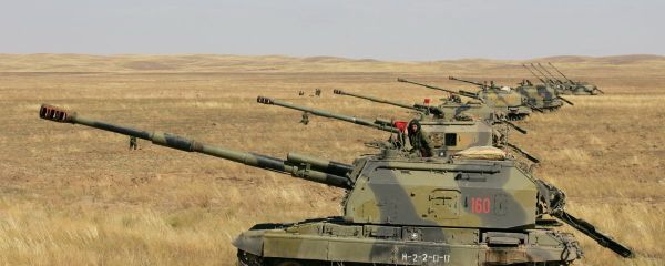 Self-propelled guns line up during the joint drills of the Shanghai Cooperation Organization (SCO) countries in Kazakhstan (File) Self-propelled guns line up during the joint drills of the Shanghai Cooperation Organization (SCO) countries in Kazakhstan (File) - Sputnik International