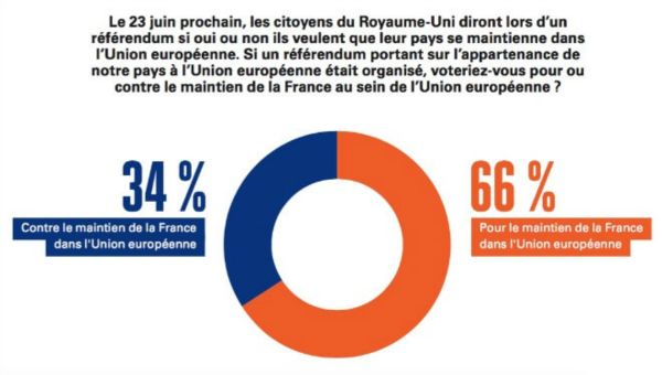 Text: On June 23, the citizens of the UK will be asked in a referendum whether or not they want their country to remain in the EU. If a referendum on membership was held in our country, would you vote for or against France remaining in the EU? Blue: Against France remaining in the EU; Orange: For France remaining in the EU Text: On June 23, the citizens of the UK will be asked in a referendum whether or not they want their country to remain in the EU. If a referendum on membership was held in our country, would you vote for or against France remaining in the EU? Blue: Against France remaining in the EU; Orange: For France remaining in the EU - Sputnik International
