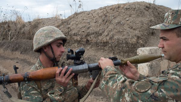 Soldiers of the army of the self-proclaimed Nagorno-Karabakh Republic (File) Soldiers of the army of the self-proclaimed Nagorno-Karabakh Republic (File) - Sputnik International