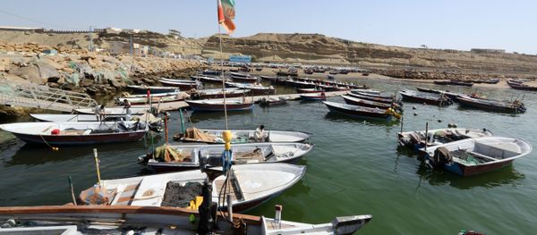Fishing boats are moored in the southern Iranian port city of Chabahar on May 14, 2015 - Sputnik International