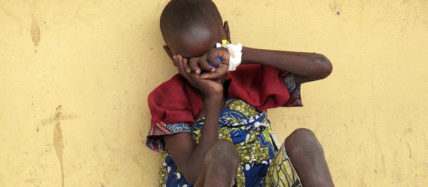 A girl rescued from Boko Haram's hides her face at the Malkohi camp for internally displaced persons outside Yola, in northeast Nigeria. (File) - Sputnik International