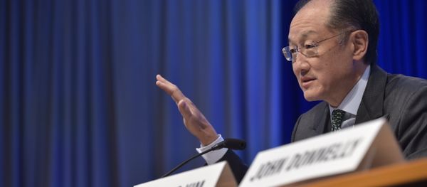 World Bank President Jim Yong Kim speaks at a press conference during the 2016 International Monetary Fund, World Bank Spring Meetings at IMF headquarters on April 14, 2016 World Bank President Jim Yong Kim speaks at a press conference during the 2016 International Monetary Fund, World Bank Spring Meetings at IMF headquarters on April 14, 2016 - Sputnik International