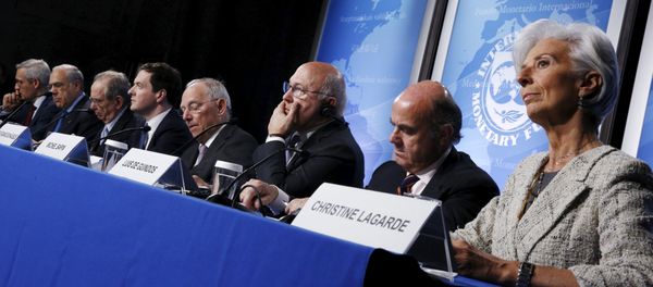 Gurria, Padoan, Osborne, Schaeuble, Sapin, Guindos and Lagarde hold a news conference at the IMF/World Bank Spring Meetings in Washington Gurria, Padoan, Osborne, Schaeuble, Sapin, Guindos and Lagarde hold a news conference at the IMF/World Bank Spring Meetings in Washington - Sputnik International