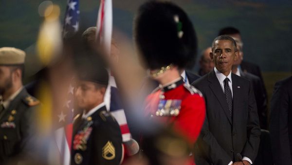 U.S. President Barack Obama watches as a British military flag bearer walks away (File) U.S. President Barack Obama watches as a British military flag bearer walks away (File) - Sputnik International