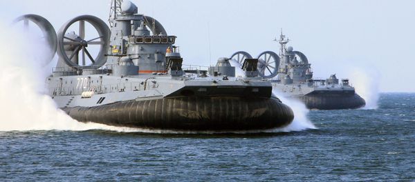 The air-cushion landing ships Mordovia, right, and Evgeny Kocheshkov, left,take part in the the Baltic Sea drills. file photo The air-cushion landing ships Mordovia, right, and Evgeny Kocheshkov, left,take part in the the Baltic Sea drills. file photo - Sputnik International