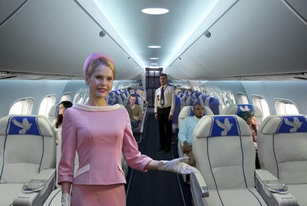 Passenger area of the MC-21, with a notably roomy aisle space. Passenger area of the MC-21, with a notably roomy aisle space. - Sputnik International