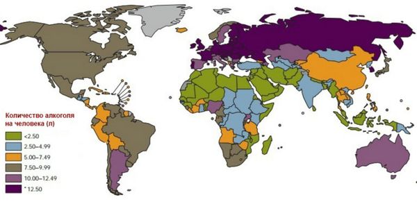 Map of alcohol consumption around the world. Map of alcohol consumption around the world. - Sputnik International