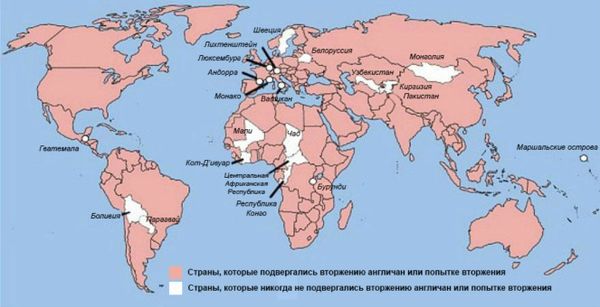 Map of British invasions. Map of British invasions. - Sputnik International