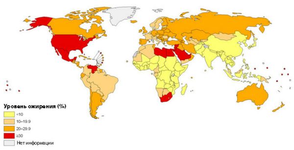 World obesity map. World obesity map. - Sputnik International