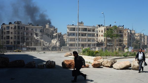 Militants shell a district in Aleppo Militants shell a district in Aleppo - Sputnik International