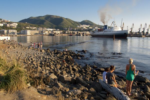 Freight ferry line connecting the ports of Kholmsk, Sakhalin and Vanino, Khabarovsk Territory - Sputnik International