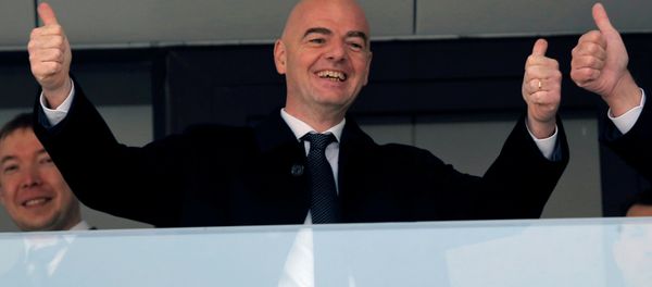 FIFA President Gianni Infantino gestures during a visit to the Luzhniki Stadium, which is under construction for the 2018 World Cup, in Moscow, Russia, April 19, 2016. FIFA President Gianni Infantino gestures during a visit to the Luzhniki Stadium, which is under construction for the 2018 World Cup, in Moscow, Russia, April 19, 2016. - Sputnik International