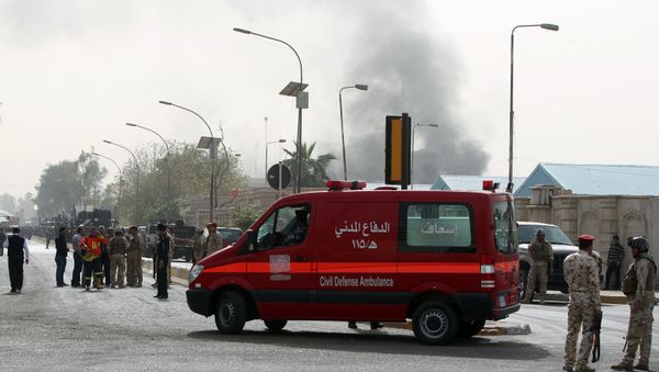 An ambulance arrives at the scene of a bomb attack in Baghdad. File photo - Sputnik International