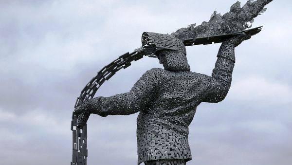 The Steelman statue stands outside the Ravenscraig regional sports facility Ravenscraig, Scotland April 14, 2016. The Steelman statue stands outside the Ravenscraig regional sports facility Ravenscraig, Scotland April 14, 2016. - Sputnik International