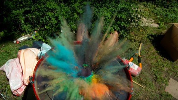 Paint on a Drum in 4K Slow Mo - The Slow Mo Guys - Sputnik International