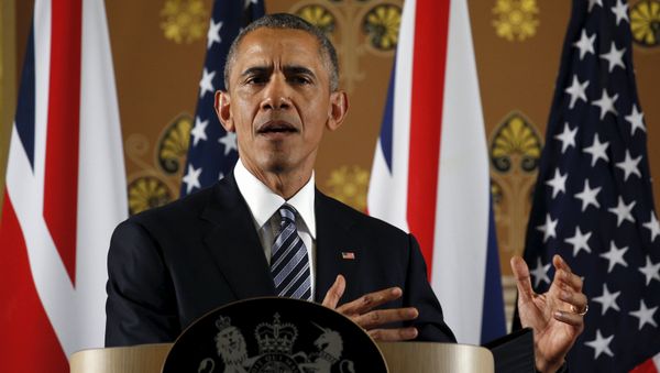 U.S. President Barack Obama speaks during a news conference British Prime Minister David Cameron following their meeting at 10 Downing Street in London, Britain April 22, 2016 U.S. President Barack Obama speaks during a news conference British Prime Minister David Cameron following their meeting at 10 Downing Street in London, Britain April 22, 2016 - Sputnik International