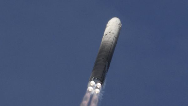 The Russian Strategic Missile Forces have successfully launched an RS-18 (SS-19 Stiletto) intercontinental ballistic missile from the Baikonur space center - Sputnik International