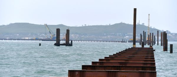 Construction of Kerch Strait Bridge in Crimea Construction of Kerch Strait Bridge in Crimea - Sputnik International