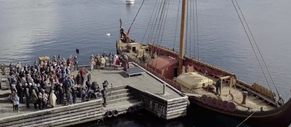 The Dragon's Head Ceremony at Avaldsnes on April 23rd was the start of Expedition America 2016. The Dragon's Head Ceremony at Avaldsnes on April 23rd was the start of Expedition America 2016. - Sputnik International