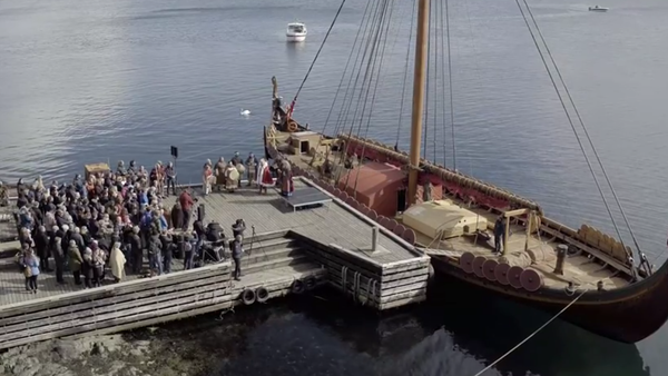 The Dragon's Head Ceremony at Avaldsnes on April 23rd was the start of Expedition America 2016. The Dragon's Head Ceremony at Avaldsnes on April 23rd was the start of Expedition America 2016. - Sputnik International