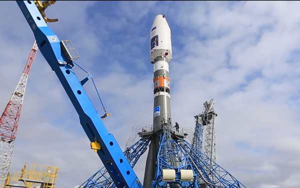 Vostochny Cosmodrone in Amur Region Soyuz-2.1a launch preparations (Screenshot from YouTube) - Sputnik International