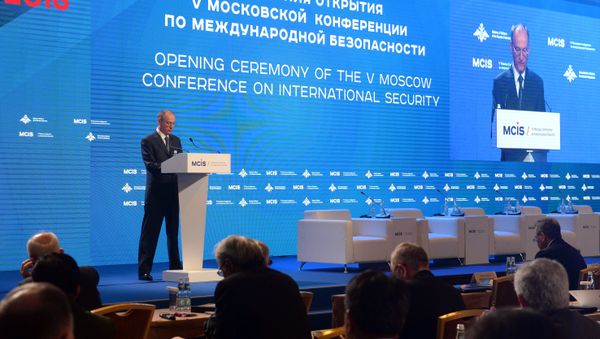 Russian Security Council Chairman Nikolai Patrushev speaks at the 5th International Security Conference, Moscow. - Sputnik International