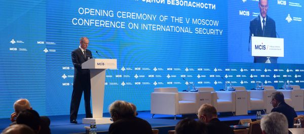 Russian Security Council Chairman Nikolai Patrushev speaks at the 5th International Security Conference, Moscow. Russian Security Council Chairman Nikolai Patrushev speaks at the 5th International Security Conference, Moscow. - Sputnik International