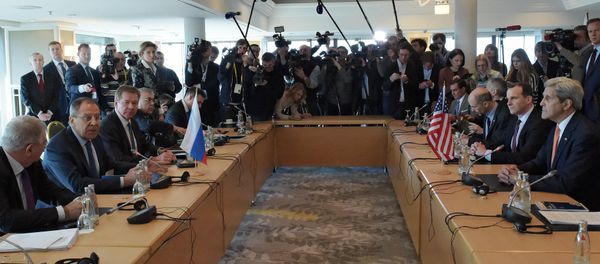 Russian Foreign Minister Sergei Lavrov (second left) and US Secretary of State John Kerry (right) participating in a bilateral meeting on the eve of an International Syria Support Group (ISSG) session in Munich. (File) Russian Foreign Minister Sergei Lavrov (second left) and US Secretary of State John Kerry (right) participating in a bilateral meeting on the eve of an International Syria Support Group (ISSG) session in Munich. (File) - Sputnik International