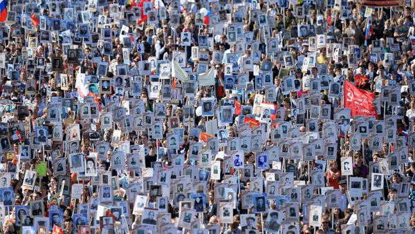 March of Immortal Regiment Moscow regional patriotic public organization on Red Square - Sputnik International