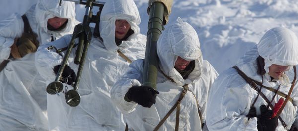 Troops of 61st independent marine regiment of the North Fleet during the battle march Troops of 61st independent marine regiment of the North Fleet during the battle march - Sputnik International