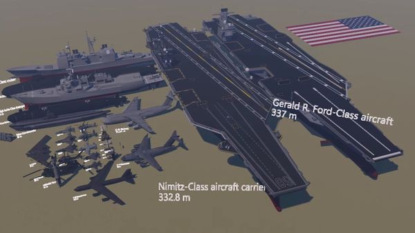 A jaw-dropping clip has emerged on the Internet which reveals a sample of equipment, ships, planes and vehicles from the US arsenal, all lined up from smallest to largest - Sputnik International