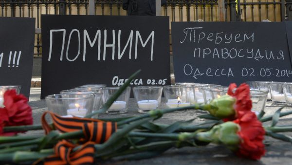 Moscow commemorates those killed in Odessa Trade Unions' House fire Moscow commemorates those killed in Odessa Trade Unions' House fire - Sputnik International