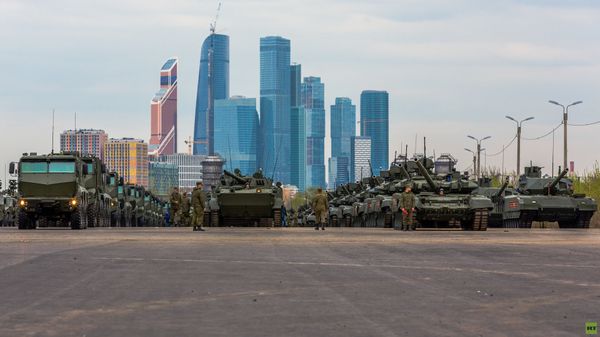Russian military hardware ahead of the rehearsal of the May 9, 2016 Victory Day Parade Russian military hardware ahead of the rehearsal of the May 9, 2016 Victory Day Parade - Sputnik International