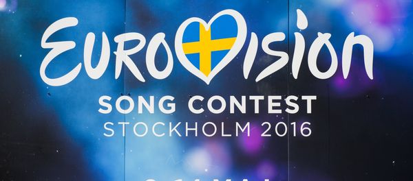 The Eurovision Song Contest logo is pictured in central Stockholm, Sweden on May 5, 2016 - Sputnik International