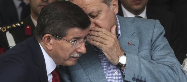 Turkey President Recep Tayyip Erdogan (R) speaks with Turkish prime minister Ahmet Davutoglu (L) (file) Turkey President Recep Tayyip Erdogan (R) speaks with Turkish prime minister Ahmet Davutoglu (L) (file) - Sputnik International
