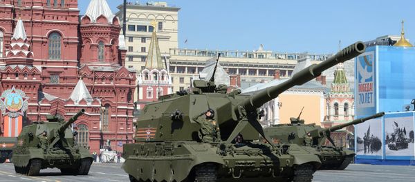Coalition-SV class self-propelled howitzers at the final rehearsal of the military parade to mark the 70th anniversary of Victory in the 1941-1945 Great Patriotic War Coalition-SV class self-propelled howitzers at the final rehearsal of the military parade to mark the 70th anniversary of Victory in the 1941-1945 Great Patriotic War - Sputnik International