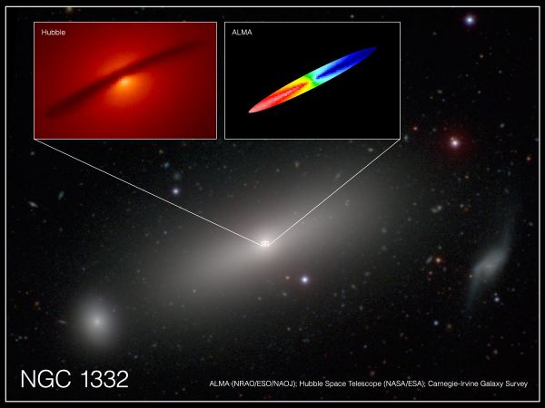 Combined image of NGC 1332 shows the central disk of gas surrounding the supermassive black hole at the center of the galaxy - Sputnik International