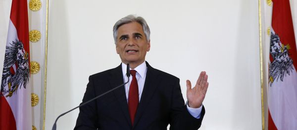 Austrian Chancellor Werner Faymann addresses a news conference in Vienna, Austria, May 9, 2016 Austrian Chancellor Werner Faymann addresses a news conference in Vienna, Austria, May 9, 2016 - Sputnik International