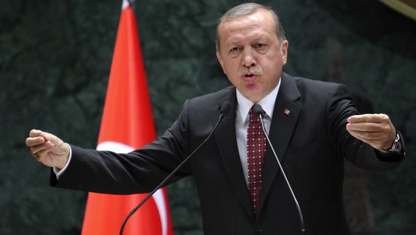 President of Turkey Recep Tayyip Erdogan delivers a speech during a ceremony of Turkey's main private sector organisation, the Union of Chambers and Commodity Exchanges of Turkey (TOBB), in Ankara, on May 10, 2016 - Sputnik International