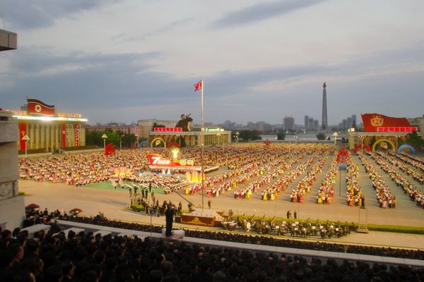 A demonstration in Pyongyang at the Kim Il-sung Square A demonstration in Pyongyang at the Kim Il-sung Square - Sputnik International