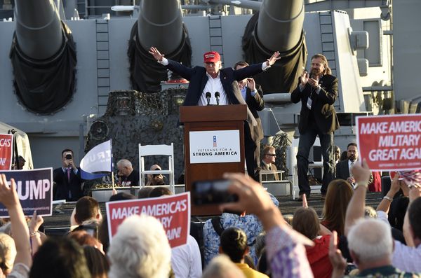 Republican presidential candidate Donald Trump gives a national security speech aboard the World War II Battleship USS Iowa, September 15, 2015, in San Pedro, California Republican presidential candidate Donald Trump gives a national security speech aboard the World War II Battleship USS Iowa, September 15, 2015, in San Pedro, California - Sputnik International