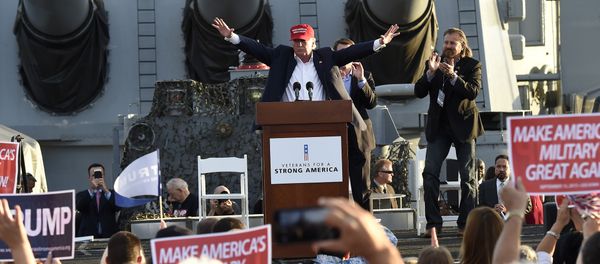 Republican presidential candidate Donald Trump gives a national security speech aboard the World War II Battleship USS Iowa, September 15, 2015, in San Pedro, California - Sputnik International