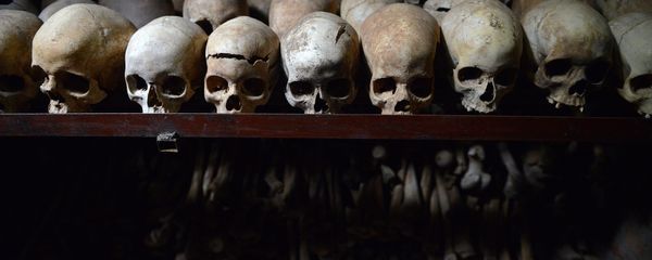 This file photo taken on April 04, 2014 shows human skulls preserved exhibited at the Genocide memorial in Nyamata, inside a Catholic church, where thousands were slaughtered during the 1994 genocide in Rwanda. - Sputnik International