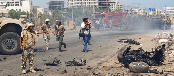 File photo of the soldiers gather at the site of a car bomb attack in a central square in the port city of Aden, Yemen, May 1, 2016 File photo of the soldiers gather at the site of a car bomb attack in a central square in the port city of Aden, Yemen, May 1, 2016 - Sputnik International