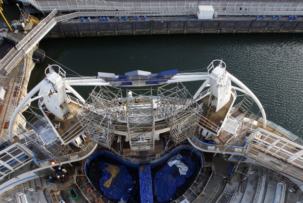 A view of the Harmony of the Seas, Thursday Feb. 18, 2016 at the Shipyard in Saint-Nazaire - Sputnik International