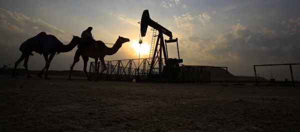 A man rides a camel through the desert oil field and winter camping area of Sakhir, Bahrain, Sunday, Dec. 20, 2015 A man rides a camel through the desert oil field and winter camping area of Sakhir, Bahrain, Sunday, Dec. 20, 2015 - Sputnik International